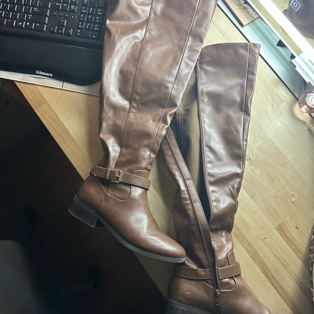 Style & Co. Tan Over the Knee Boots